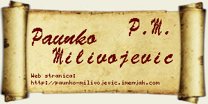 Paunko Milivojević vizit kartica